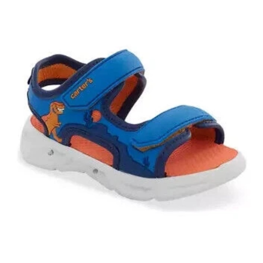 NEW Carter's Futura LIGHT UP Navy Sandals Dinosaur Toddler Size 4